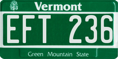 VT license plate EFT236