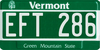 VT license plate EFT286