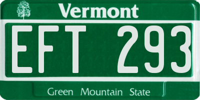 VT license plate EFT293