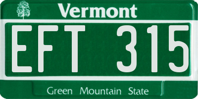 VT license plate EFT315