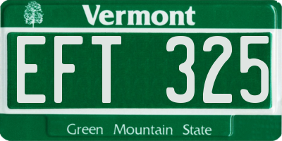 VT license plate EFT325
