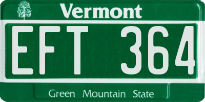VT license plate EFT364