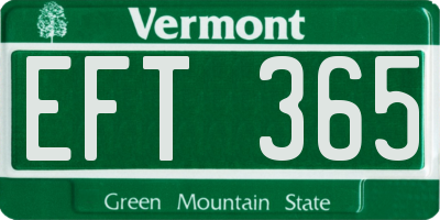 VT license plate EFT365