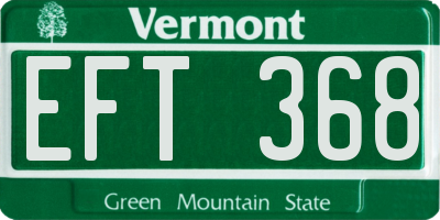 VT license plate EFT368