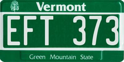 VT license plate EFT373