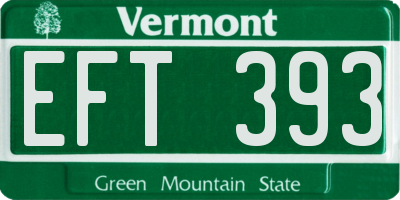 VT license plate EFT393