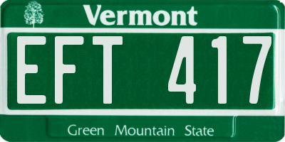 VT license plate EFT417