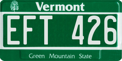 VT license plate EFT426