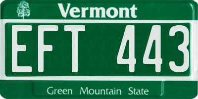 VT license plate EFT443