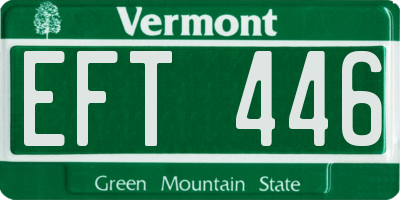 VT license plate EFT446