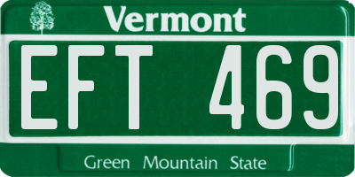 VT license plate EFT469