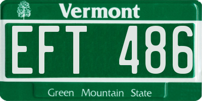 VT license plate EFT486