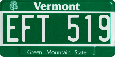 VT license plate EFT519