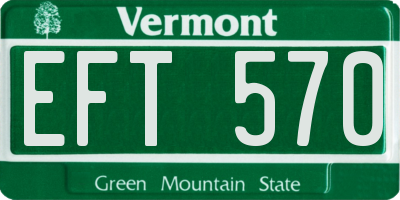 VT license plate EFT570
