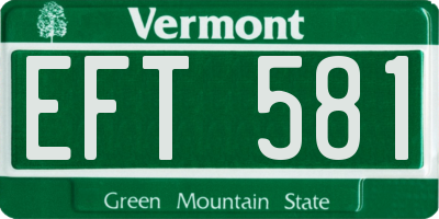 VT license plate EFT581