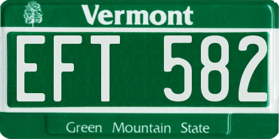 VT license plate EFT582