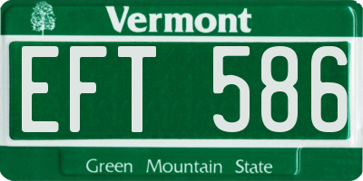 VT license plate EFT586