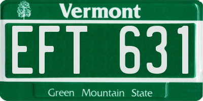 VT license plate EFT631