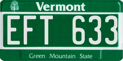 VT license plate EFT633