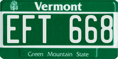 VT license plate EFT668