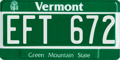 VT license plate EFT672