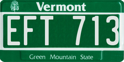 VT license plate EFT713