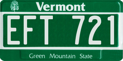 VT license plate EFT721