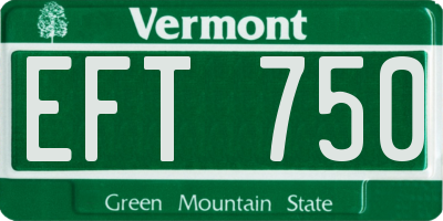 VT license plate EFT750