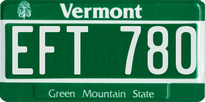 VT license plate EFT780