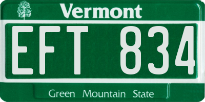 VT license plate EFT834