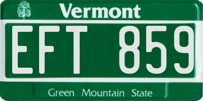 VT license plate EFT859