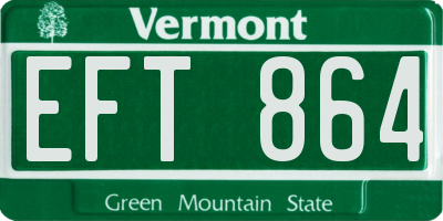 VT license plate EFT864