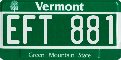 VT license plate EFT881