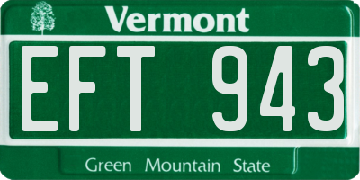 VT license plate EFT943