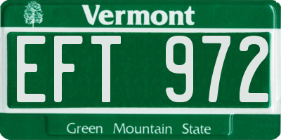 VT license plate EFT972