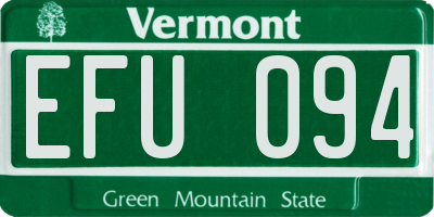 VT license plate EFU094