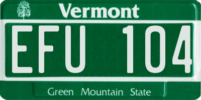 VT license plate EFU104