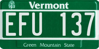VT license plate EFU137