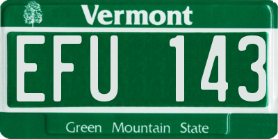 VT license plate EFU143