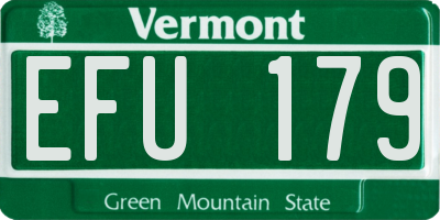 VT license plate EFU179