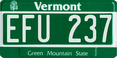 VT license plate EFU237