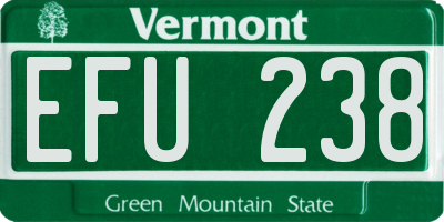 VT license plate EFU238