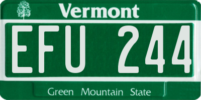 VT license plate EFU244