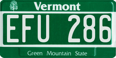 VT license plate EFU286