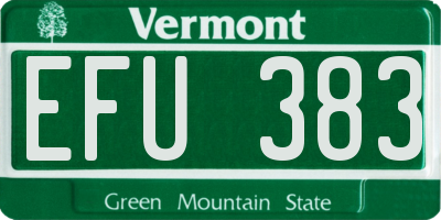 VT license plate EFU383
