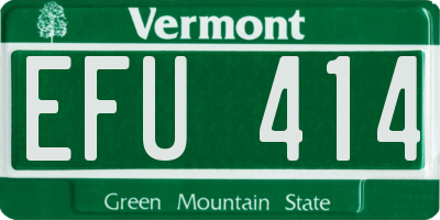 VT license plate EFU414