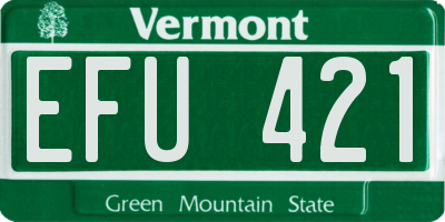VT license plate EFU421