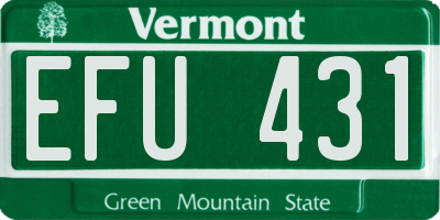 VT license plate EFU431