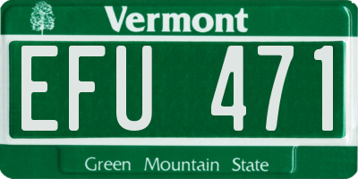 VT license plate EFU471