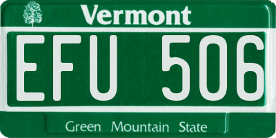 VT license plate EFU506